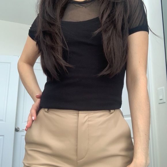 Sheer black short sleeve top - Picture 3 of 5